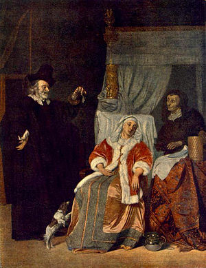 Gabriel Metsu - The Doctor's Visit - oil on ca...