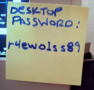 Password on a Post It Note