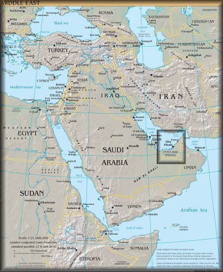 Map of the United Arab Emirates